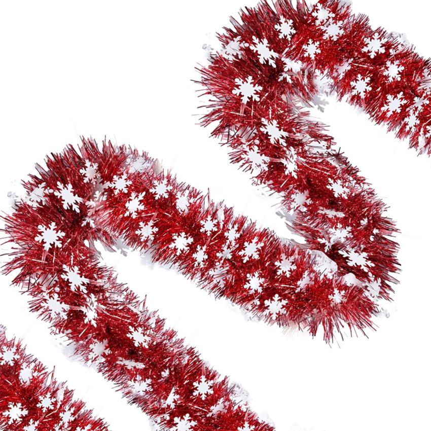 

2m Christmas Eve Bar Tops Ribbon Garland Christmas Tree Kitchen Ornaments Wedding Party Home Staircase Handrail Decoration