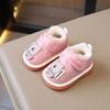 Squeaky Booties for 0-2 Years Old Fleece-Lined Thickened Baby Shoes with Soft Soles, Unisex Animal Graphic First Walkers
