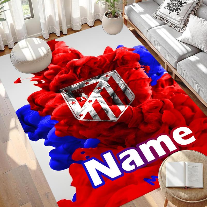 Custom Name Personalized Football Team Print Carpet, Versatile Home Decor Rug, for Playroom, Apartment, Balcony, Entryway, Hallway Gift