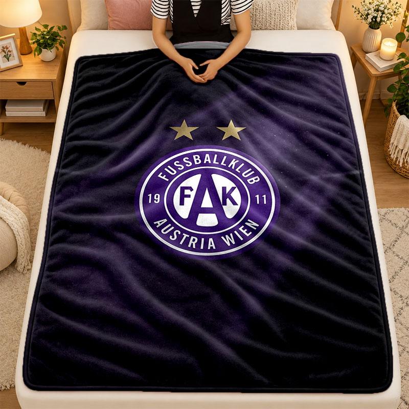 Flannel BlanketAustria Wien FC Warm Soft Throw Blanket for Indoor Sofa Bed Living Room Use