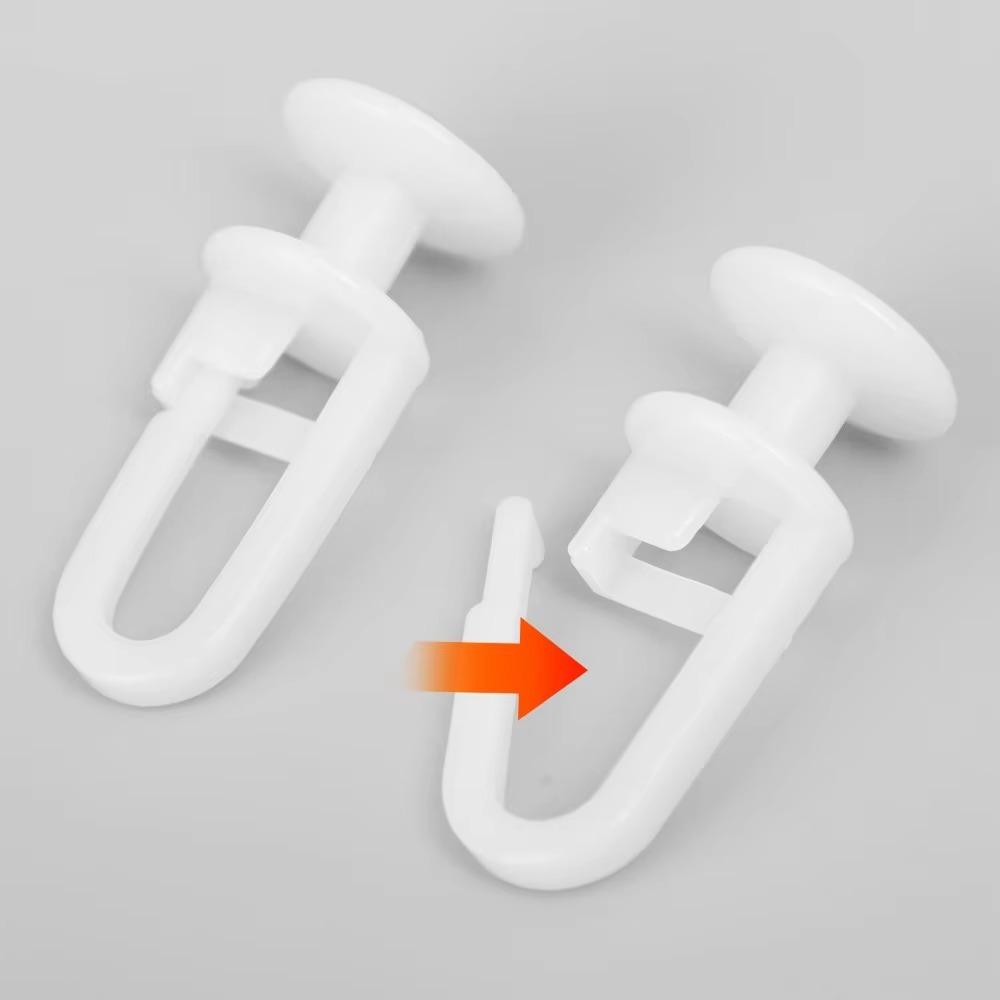 100pcs Replacement Curtain Track Mute Slider White Clip Ring New Hanging Hook Room Shower Curtain