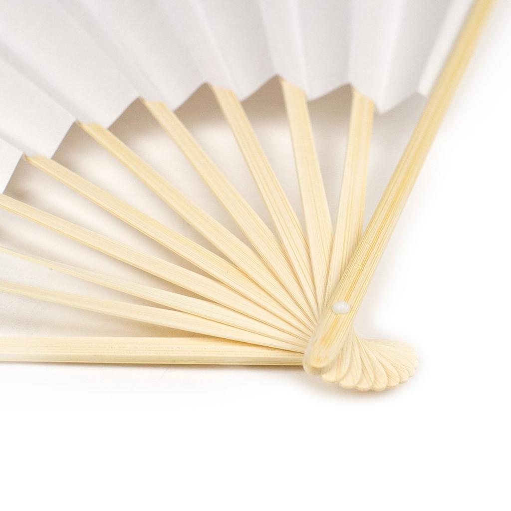 Kyoetsu Folding for Celebrations and Washi Bamboo Ribs Fan, White, Plain, Condolences, Paper,