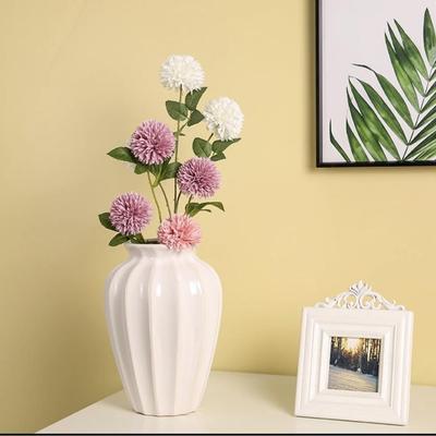 Luxury Striped Ceramic Vase - Elegant Desktop Floral Ornament & Dining Table Decoration