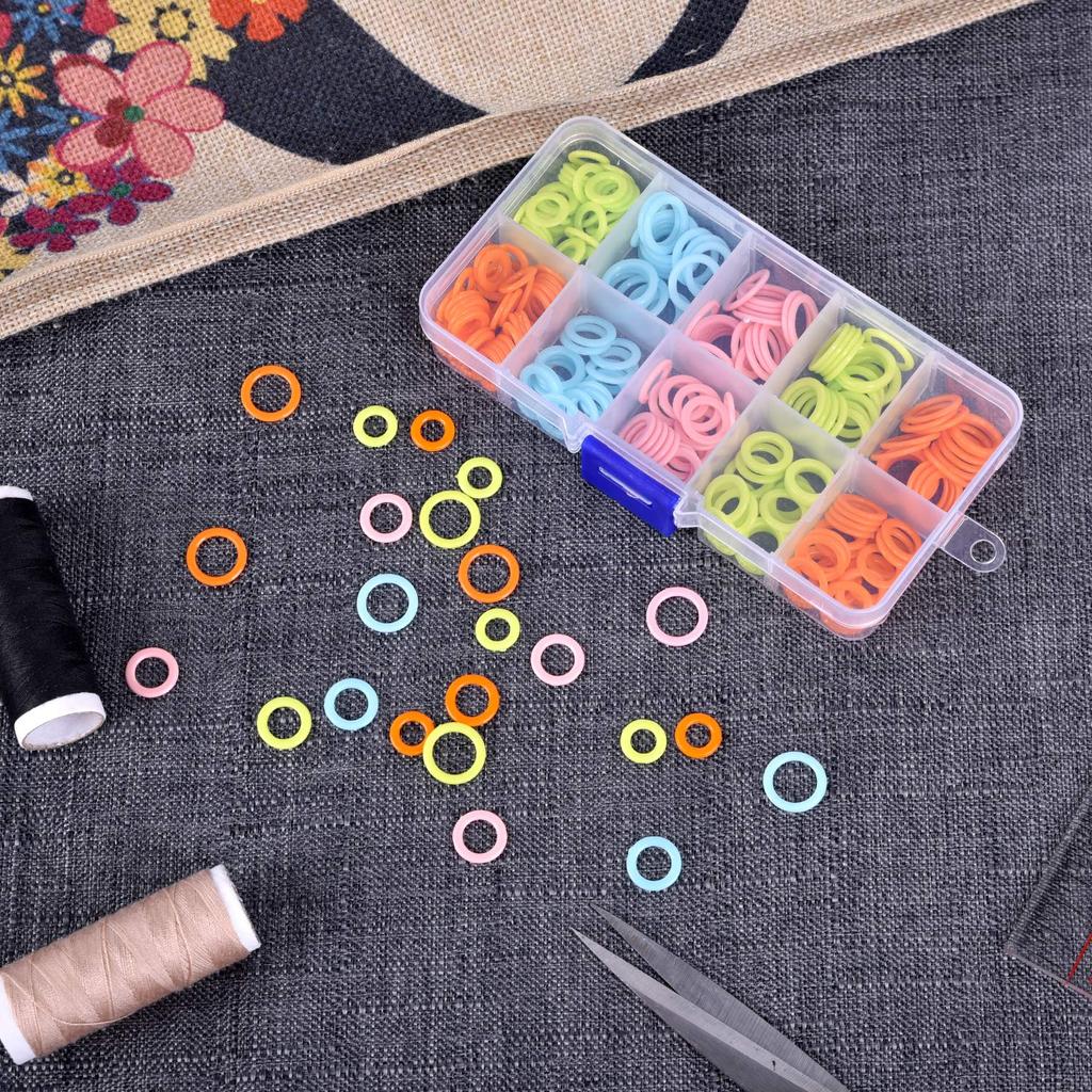 240Pcs Colorful Knitting Stitch Markers Rings Knitting Crochet Locking Rings Crochet Locking Knitting Stitch Counter Sewing Tool