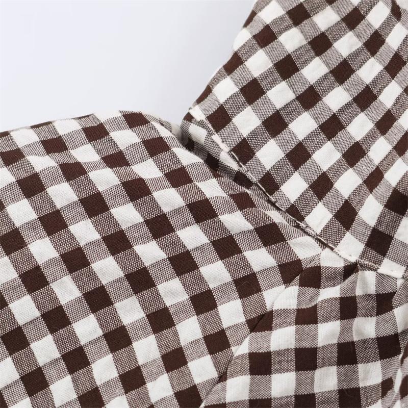 Giacca da Donna Autunno a Quadri Manica Lunga Coulisse Larga Parka Moda Casual Versatile