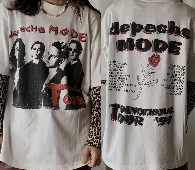 Depeche Mode Devotional Tour Vtg 90s 2 sided Short Sleeve T shirt NH25987 Unisex T-Shirt L