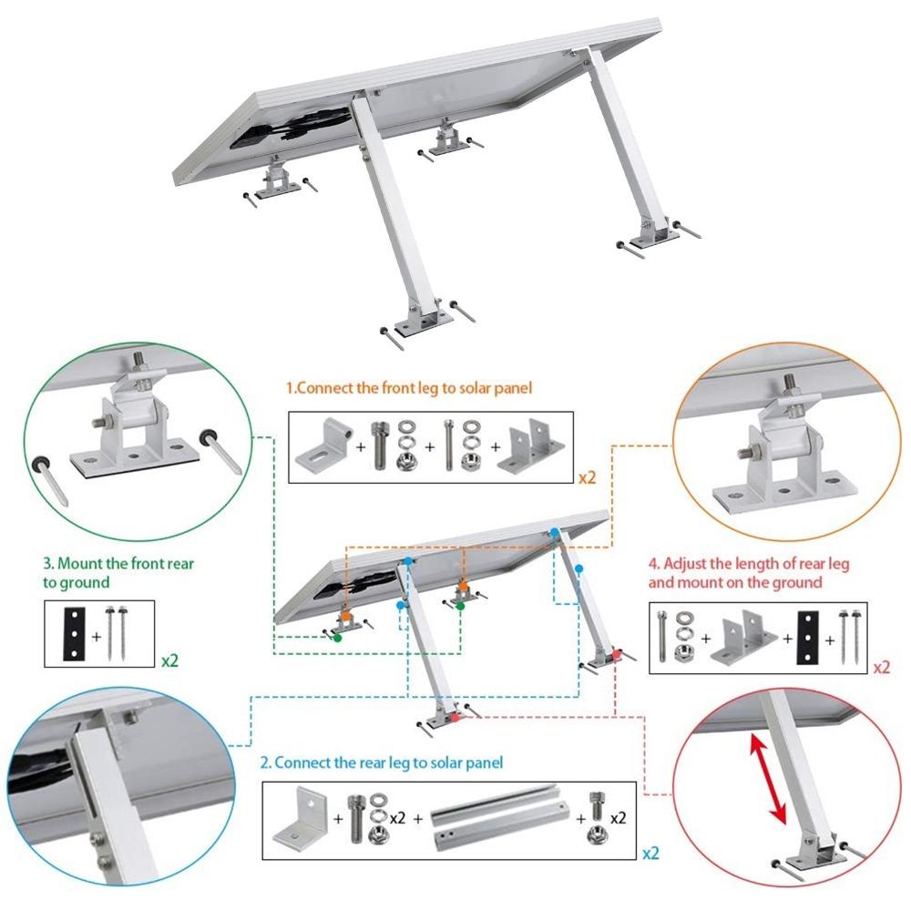 15-30° Adjustable Solar Bracket 2 Brackets Included Support Bracket Outdoor Installation