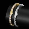 Accessories Spring Buckle Single Row Diamond Tennis Chain Zircon Bracelet Trendy Brand Hip Hop Men's Bracelet Accessories