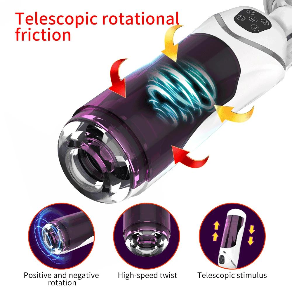 Automatic Piston Telescopic Rotation Male Masturbator Cup Blowjob Masturbator for Man Penis Sucker Vibrtor Handsfree Sex Machine