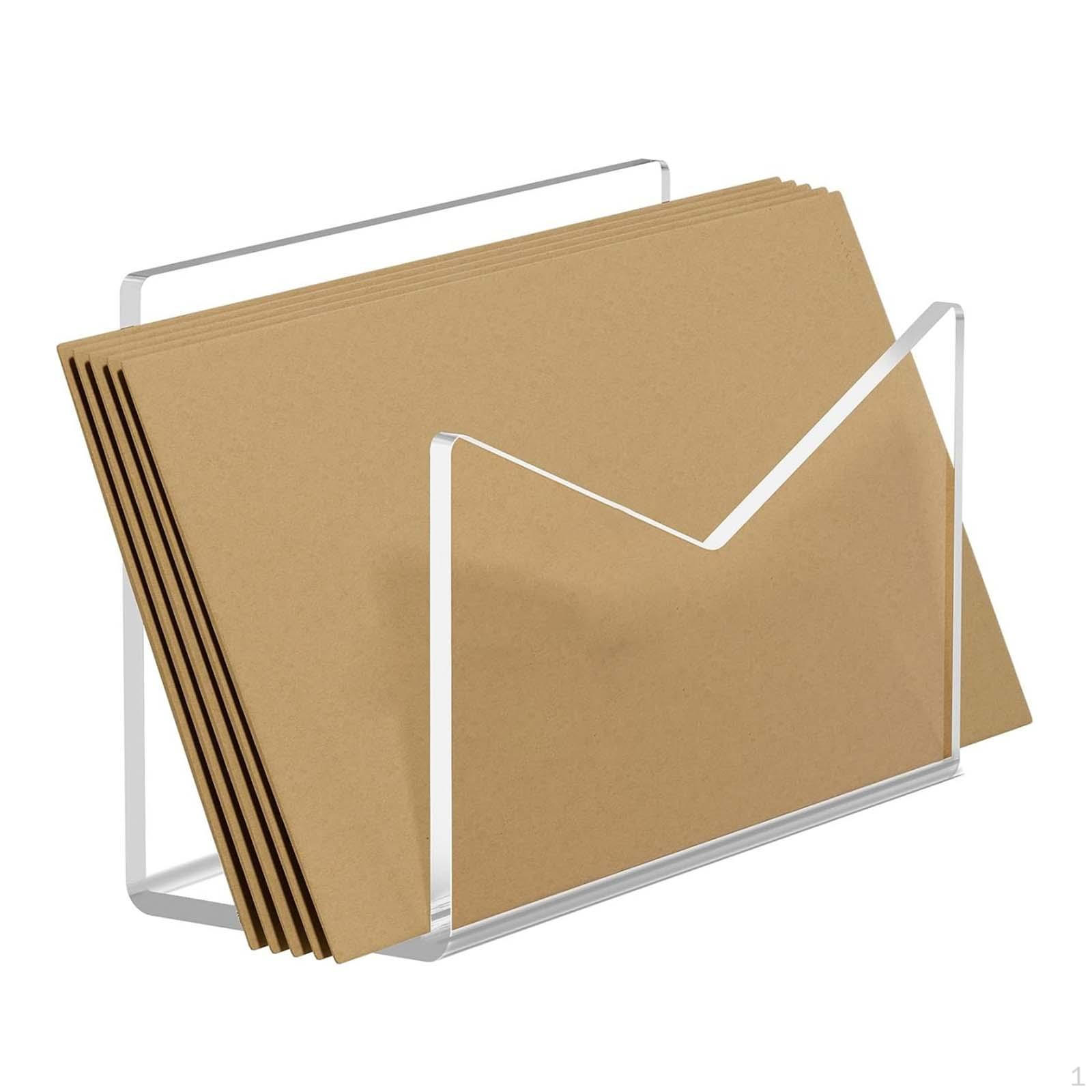 Mail Organizer Desktop Letter Holder Clear Filing Folder File Storage Rack