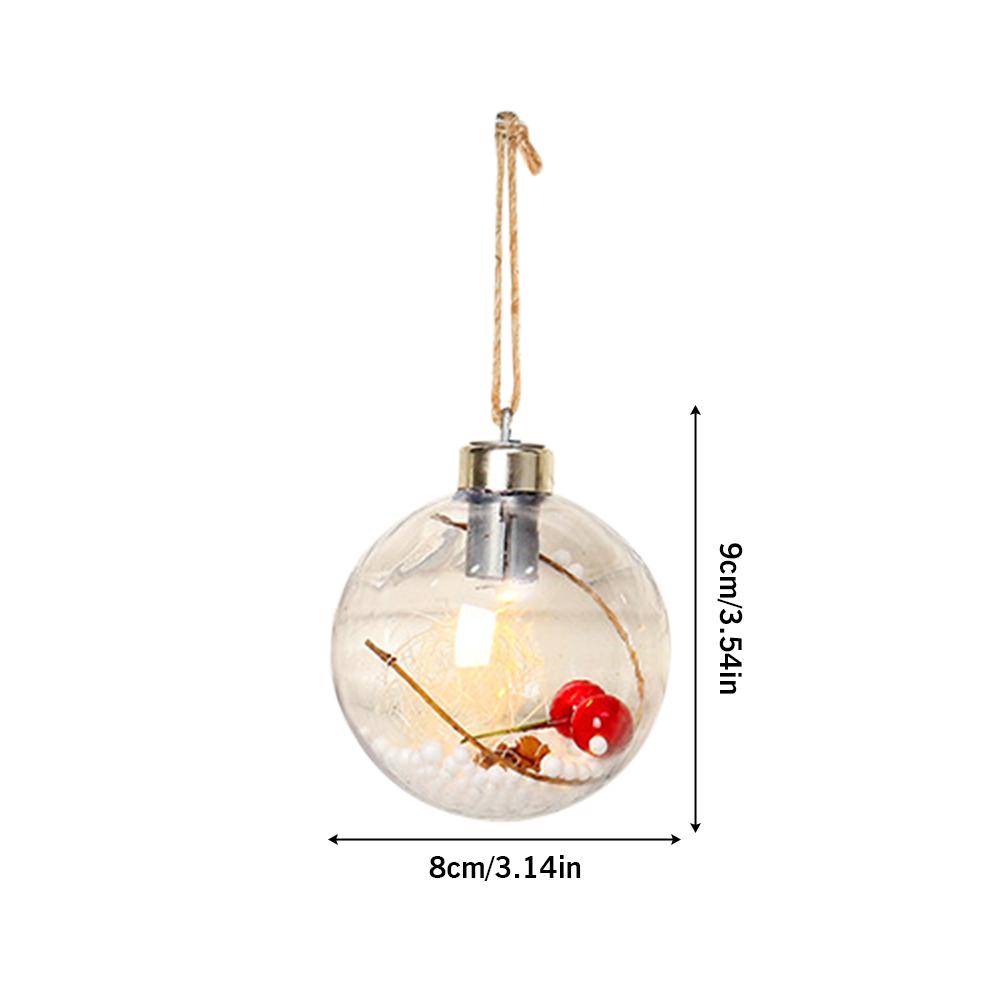 Christmas Baubles Balls with LED Light Hanging Pendant Christmas Tree Ornaments Home Hanging Ornament