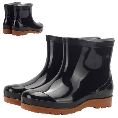 Männer kurze Röhre rutschfeste wasserdichte Schuhe Regenstiefel Plüsch warme Angelschuhe