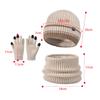 3Pcs Children Winter Hat Neck Warmer Gloves Set Fleece Lining Kids Beanie Scarf Suit Outdoor Child Cap for Girls Boys 4-10Y
