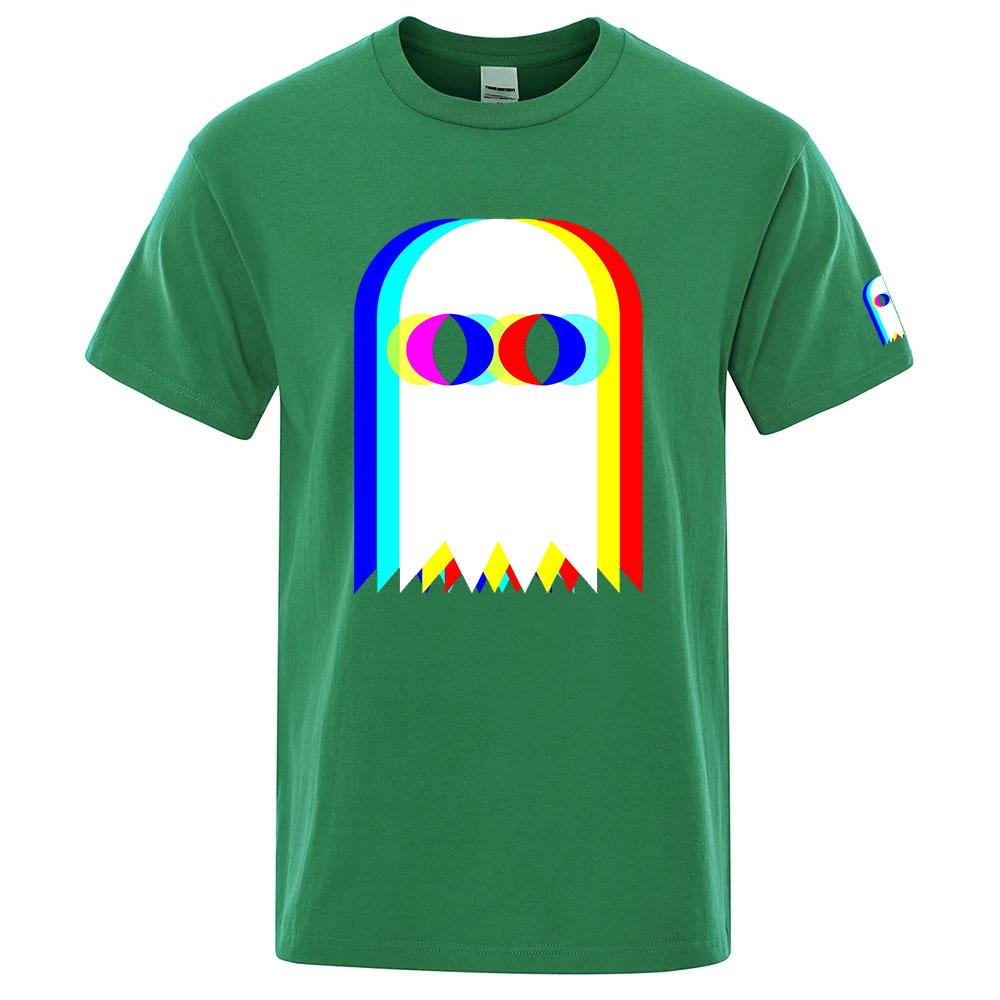 Funny Ghost Psychedelic Vaporwave Halloween Edm Music Fashion Brand Premium Round Neck Short Sleeve Solid Color Tshirt