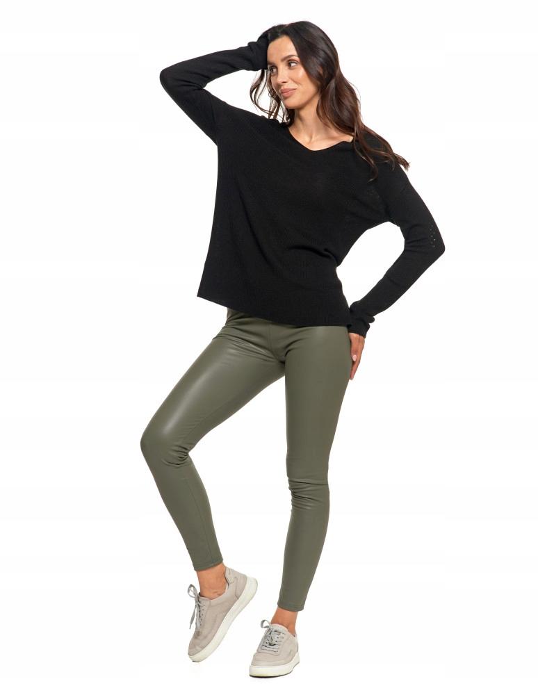Thin Women's Classic Knitted Sweater with Long Sleeves MORAJ XL black