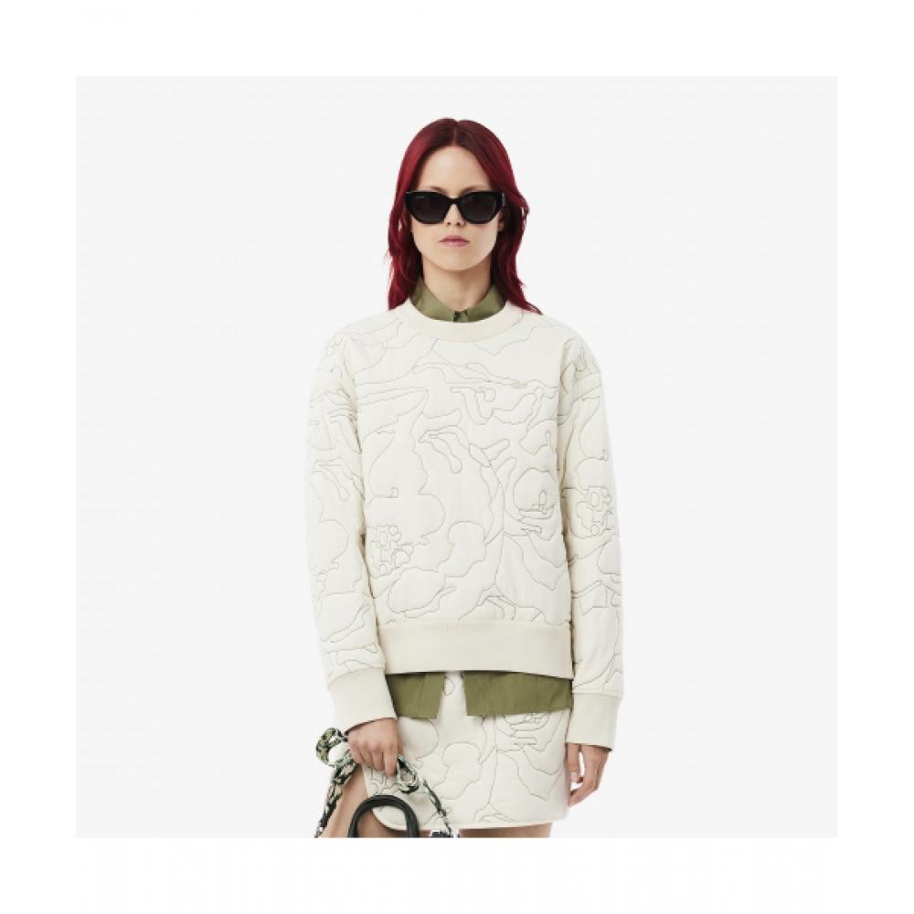 

LacoSte Women S Flower Pattern reverSible Padded SweatShirt [white] 036