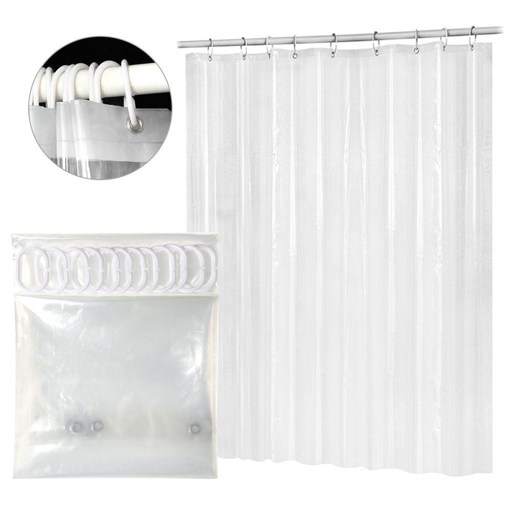 Home Decor Transparent Mildewproof Shower Curtain PEVA Plastic Bath Supplies Water Splash Resistant