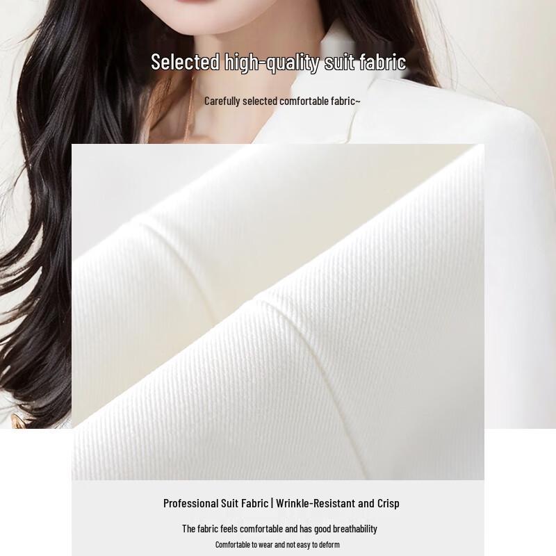 Women's White Professional Blazer & Trousers Set