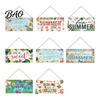Summer Themed Gifts Wooden Hanging Sign, Beach Theme Welcome Sign Front Door Decor with Rustic Wood Plaque Rope, Colorful Hanger for Seasonal