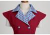 2023 Elegant Polka Dot Lapel Dress with Slimming Wide Hem and Belt