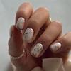 New Chinese Style Square Wearable Short Nail Art with Flower Design - Fake Nails