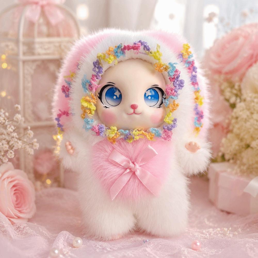 Bag Hanging Rabbit Plush Keychain Big Ear Car Key Ring Delicate Bunny Doll Pendant Gift For Girls