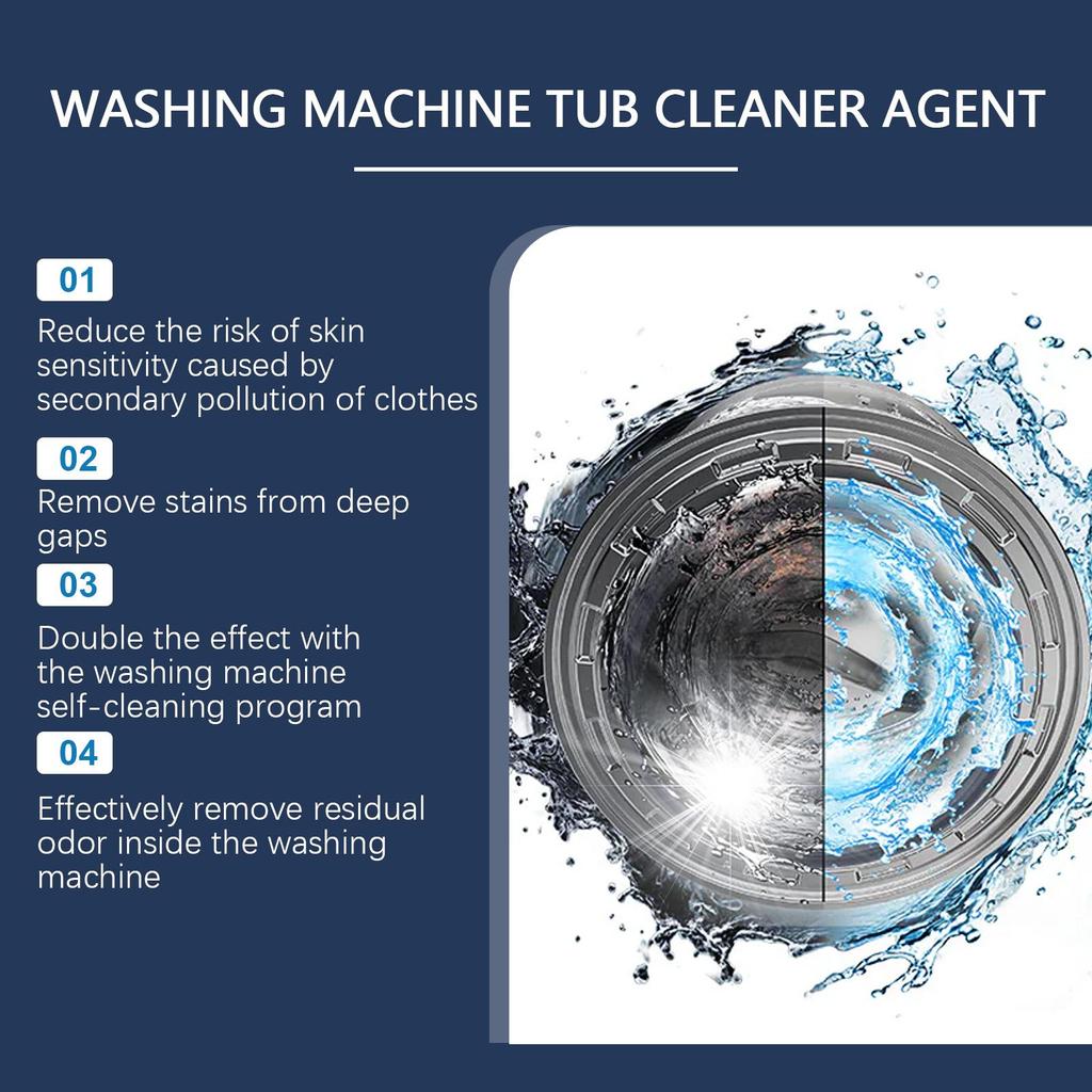Washer cleaner Stain remover All models fit Odor elimination Freshness Low foaming formula protects the inner tube