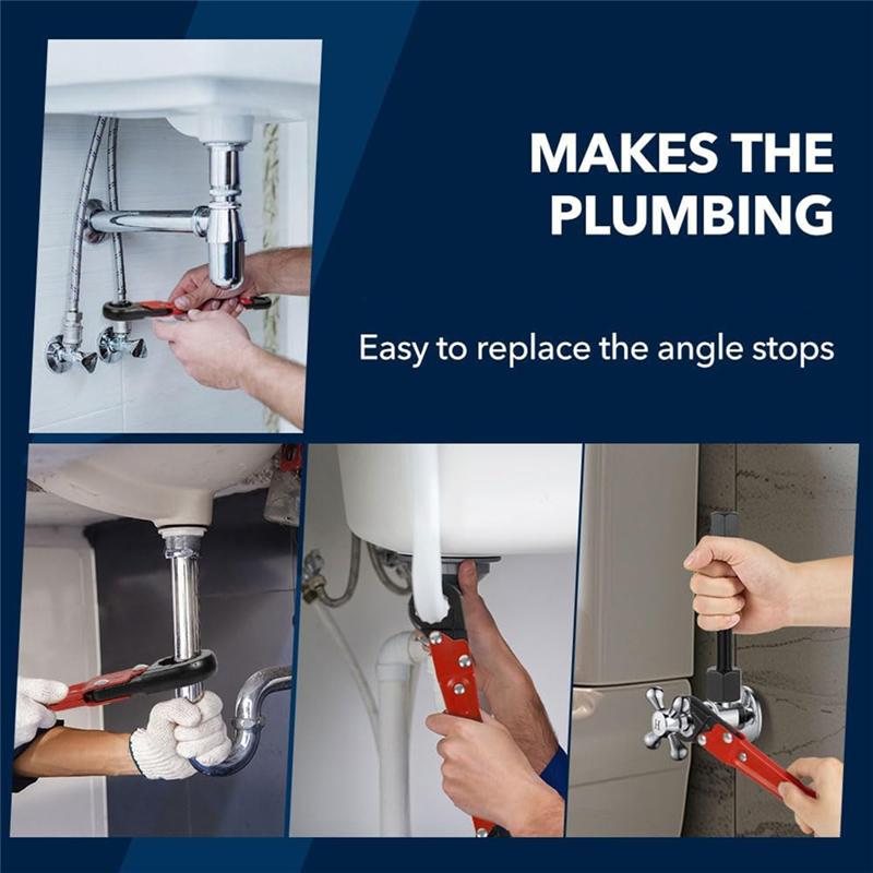 Double End Stop Wrench, Pipeline Maintenance Wrench Tool Set, Practical Corner Wrench Set for Water Tank Stop Wrench