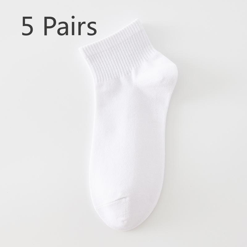5 Pairs Pairs Women's Mid-short Socks Summer Wicking Women's Spring and Summer Low-top Mid-short Socks
