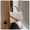 Ladies Diamond Grid Embroidery Thread Small Square Tote Bag, Women's Single Shoulder Crossbody Bag, Texture Popular Handbag
