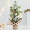 New Christmas decoration scene atmosphere arrangement small desktop Christmas tree flocking ball cafe table ornament