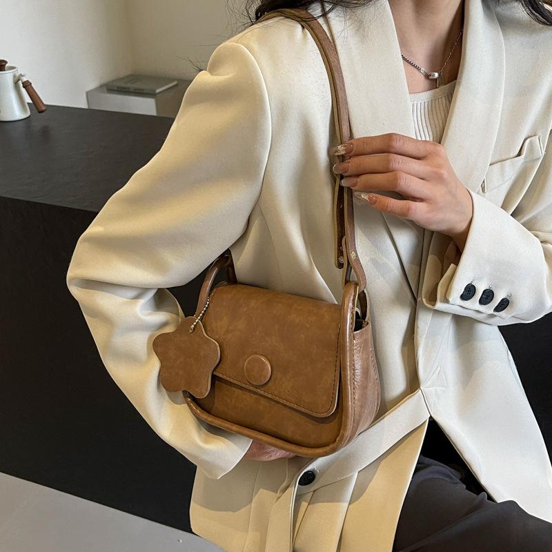Retro Small Bag Women's 2025 Spring and Summer New Trendy Fashion Shoulder Bag Summer High Sense Versatile Messenger Small Square Bag
