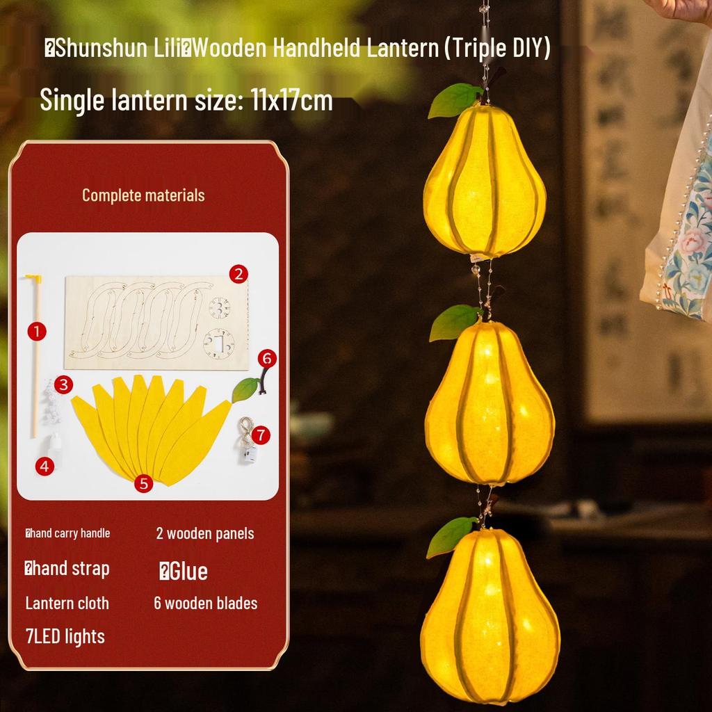 Mid-Autumn Festival 2025 Children's DIY Handcrafted Ancient-Style Illuminated Fruit Lantern Kit