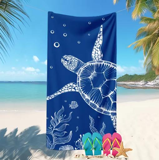 Shanika Chen Turtle Pattern Beach Towel Soft Microfiber Bath Towel Suitable For Outdoor Travel Camping Beach Vacation