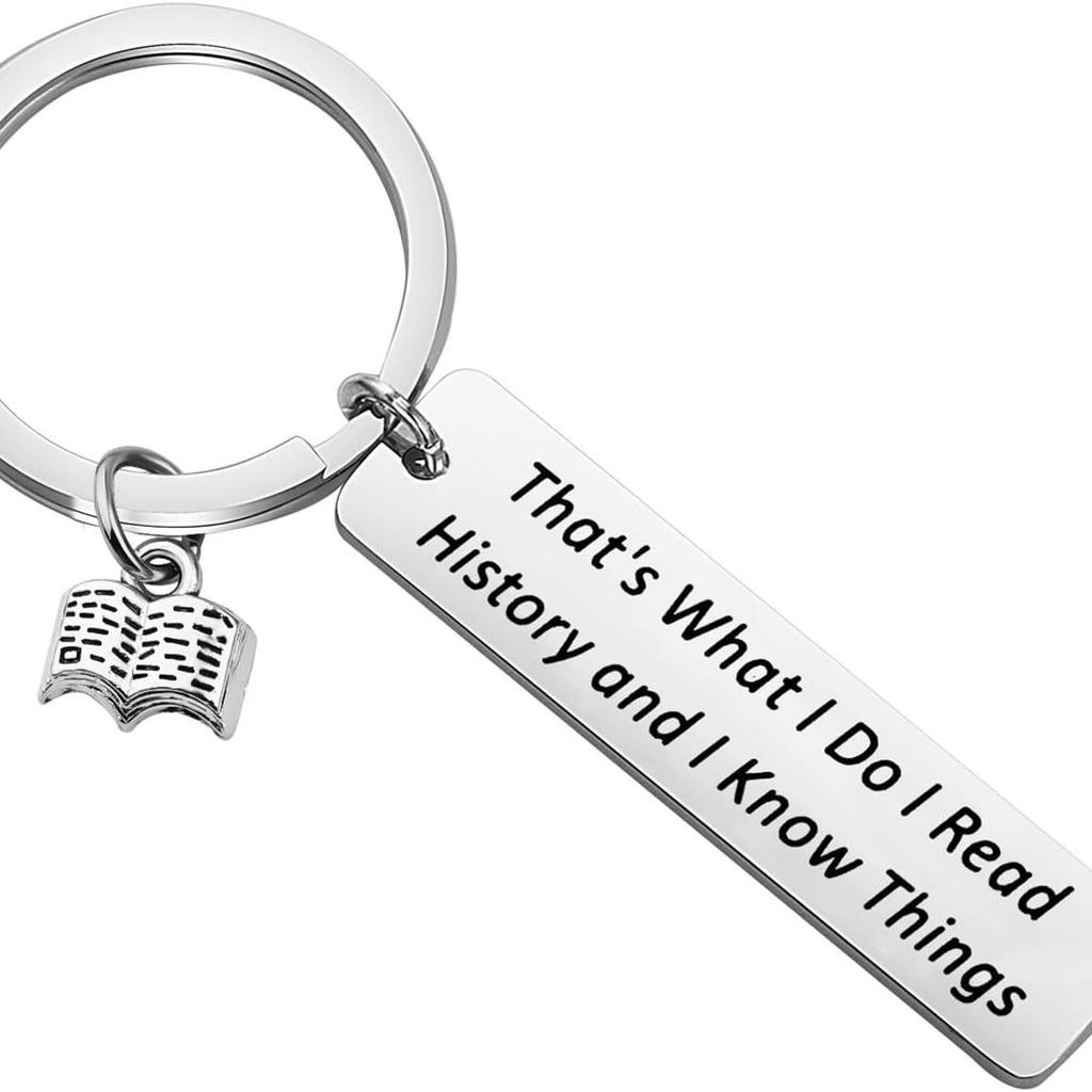 Reading Book Stainless Steel Keychain Book Lover Design Fashion Student Bag Pendant Practical Learning Gift
