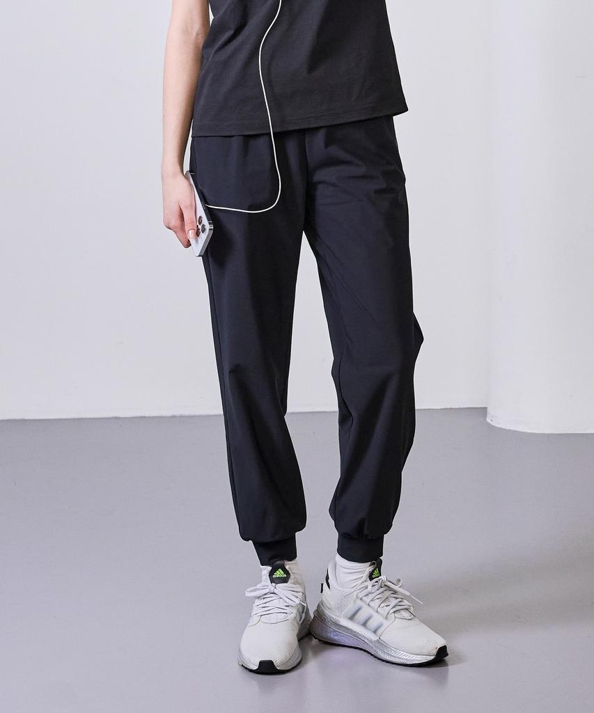 BASIC HOUSE Women'S Super Stretch Spandex Elastic Waist Jogger Pants Black
