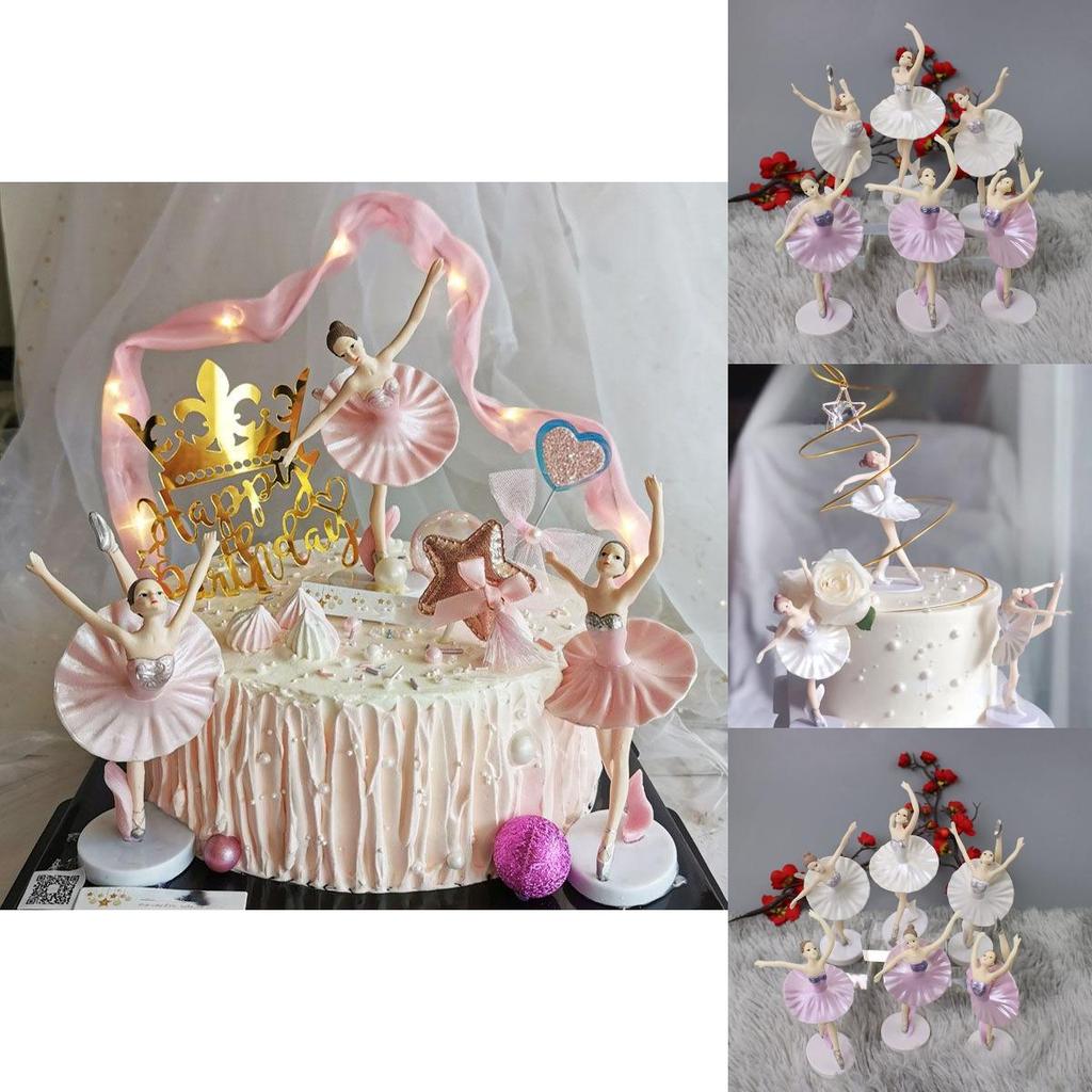 Lindas Figuras Miniatura de Meninas de Balé em PVC Perfeitas Para Enfeite de Bolo e Decoração de Casa de Bonecas