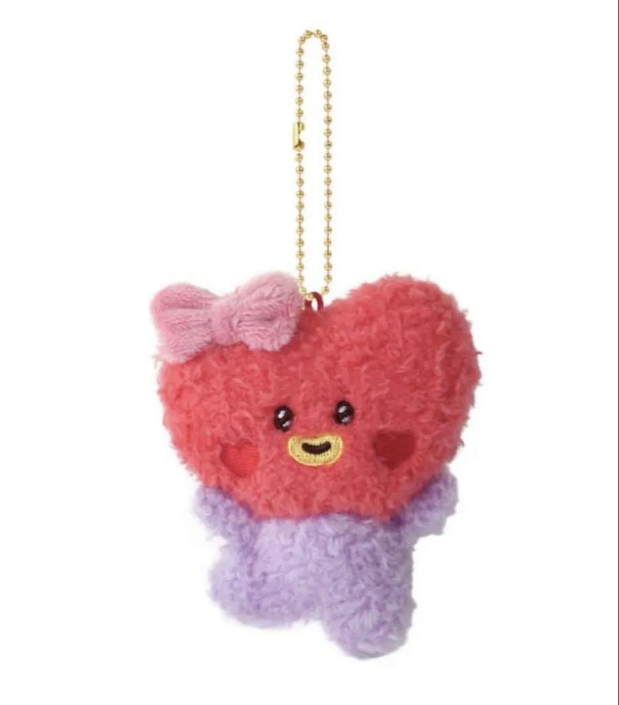[USED] BT21 Minini Plush Key Ring LOVELY Ribbon TATA