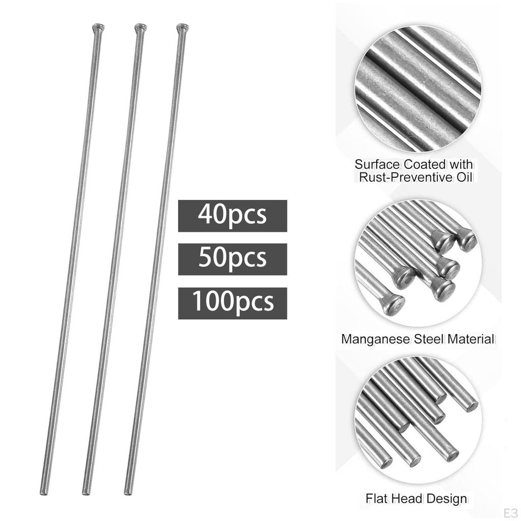 40 Pieces Flat Head Manganese Steel Descaling Pins, Solid Rustproof Accessories, Spare Parts Kit,