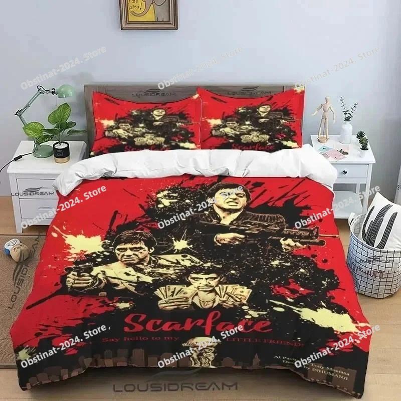 3D Printing Movie Scarface Bedding Set Duvet Cover Bed Set Quilt Cover Pillowcase Comforter king Queen Size Boys Adult