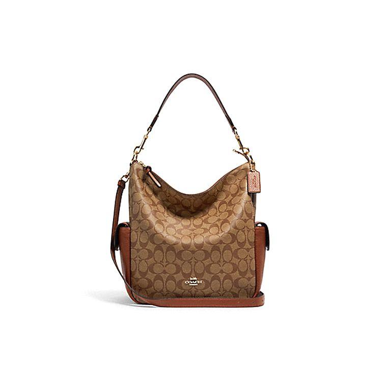 

Coach Pennie 27 Classic Monogram Large Capacity Leather Coated Canvas Bucket Bag Crossbody Shoulder Tote Bag Women bags Khaki C1523-IMS5U Basic Set (Bag+Dust Bag)