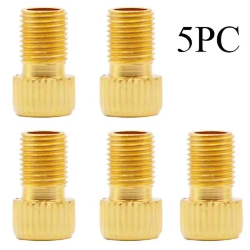 5pcs Bike Presta To Schrader Valve Adapter Set Bicycle Copper Valve Converter F/V To A/V Valve Adapter MTB Bicycle Accessories