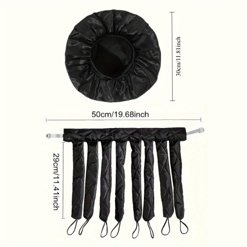 2-Pack Long Hair Curling Headband, Satin No-Heat Curling Iron with Adjustable Straps, Extra Large Satin Sleeping Cap