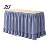 Conference Room Table Decoration 6Ft Gingham Skirt with Ruffled Edge, Checkered Teacher Desk Skirt, Pastoral Style Plaid Decor Hook And Loop Wrap for