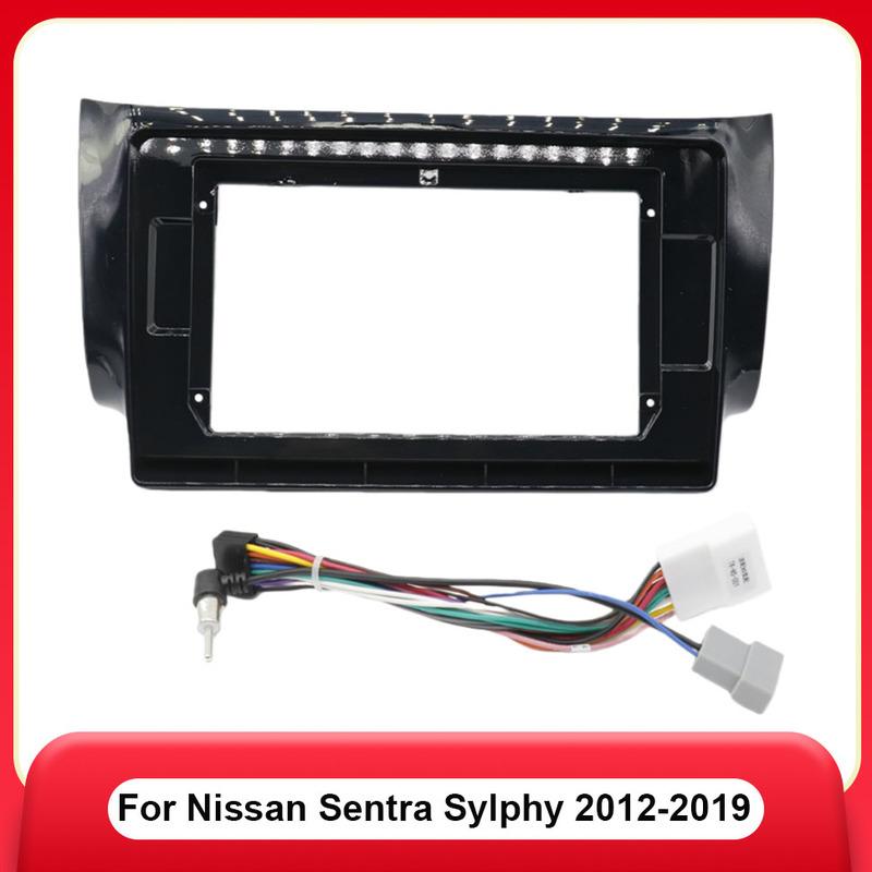 9Inch Car Radio Fascias for Nissan Sentra Sylphy 2012-2019 Android Stereo Frame 2 Din Head Unit Panel Dash Trim  with Cable