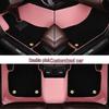 Custom Leather Car Floor Mats for Women - Cartoon Design, Double-Layer, Full Coverage