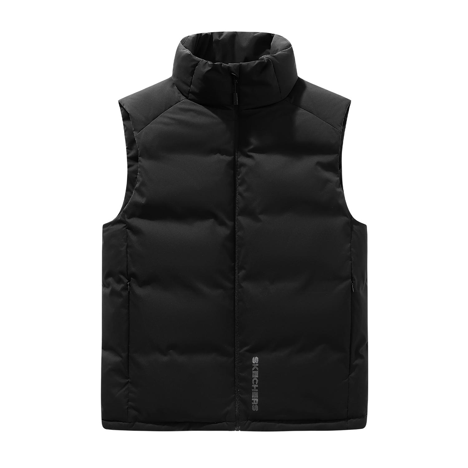 Skechers Diamond Series American Sports Casual Fashion Versatile Comfortable Warm Vest Unisex Vests Deep-Black L424U314-002K XS