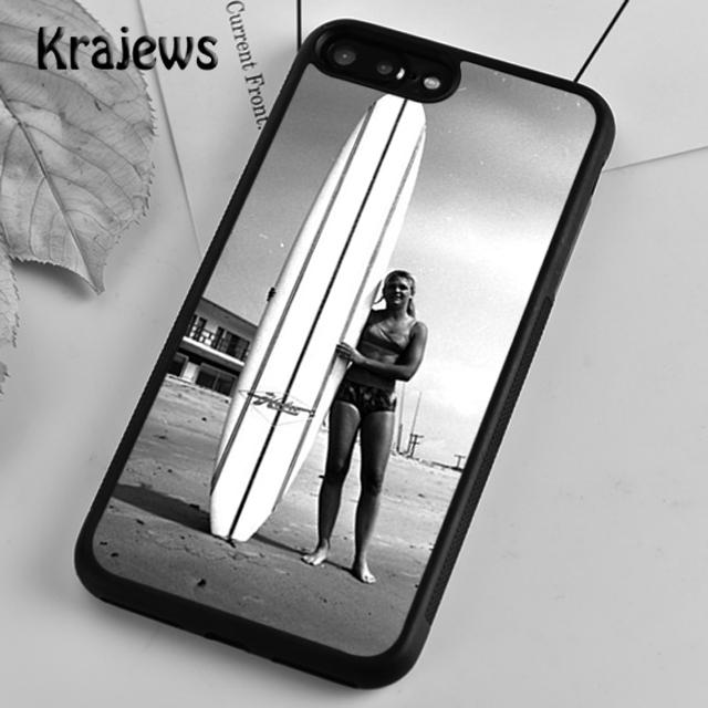 Krajews HAWAII BEACH SURF GIRL SURFING ART Phone Case Cover For iPhone 17 Air 16 15 14 Plus 11 12 13 Pro Max Coque Fundas