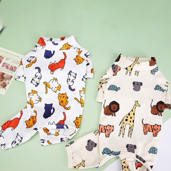 Yousheng Dog Romper Cartoon Animal Pattern Short Sleeve Fashion Spring Summer Pet Dog Jumpsuit for Indoor