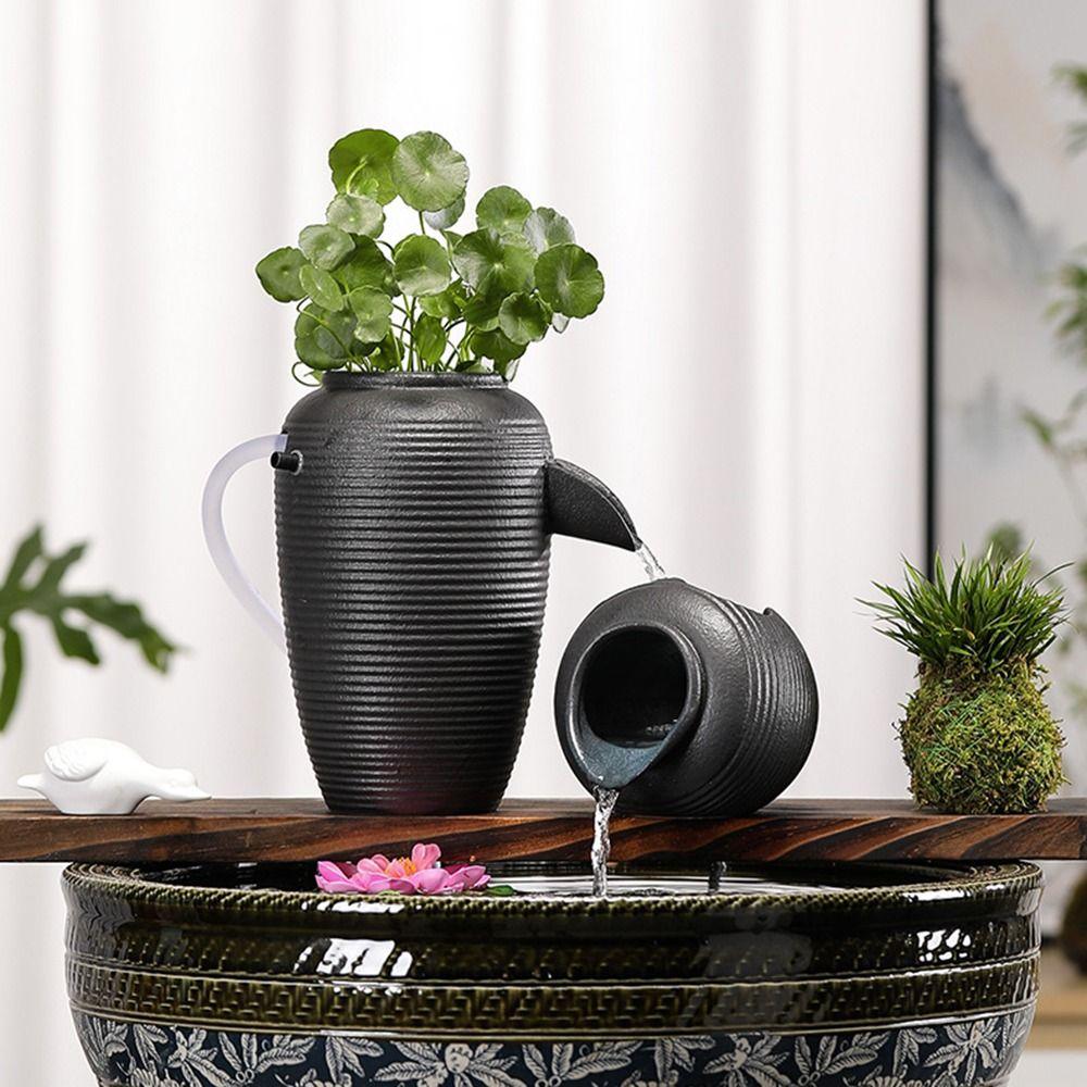 Flower Pots Circulating Waterfall Jar Decorative Porcelain Water Dispenser Courtyard